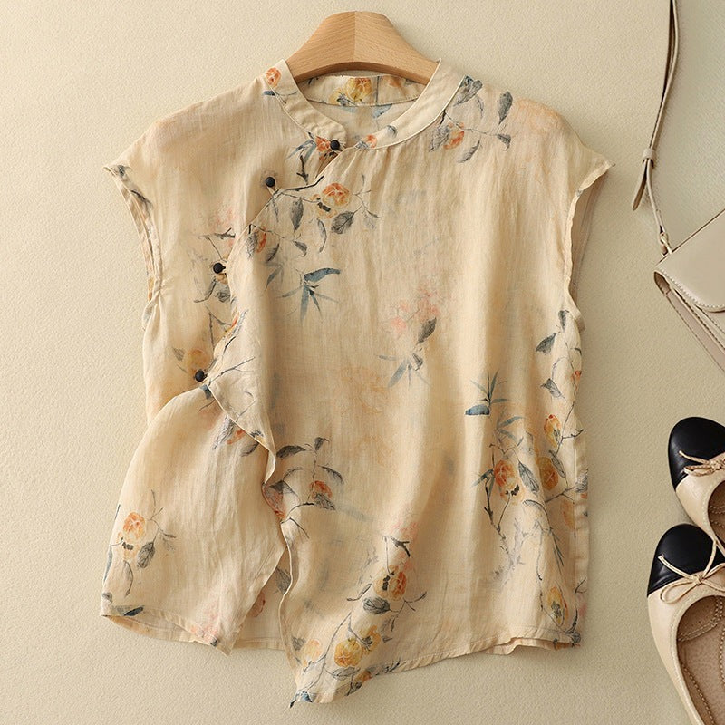 Stella Floral Linen Blouse