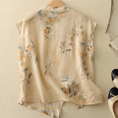 Stella Floral Linen Blouse